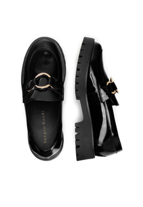 Sergio Bardi Loafersy ARC-E1091-01SB Czarny. Kolor: czarny. Materiał: skóra, lakier