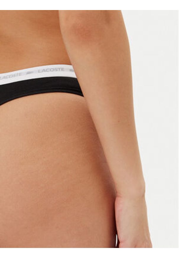 Lacoste Komplet stringów 8F1341 Czarny. Kolor: czarny. Materiał: bawełna