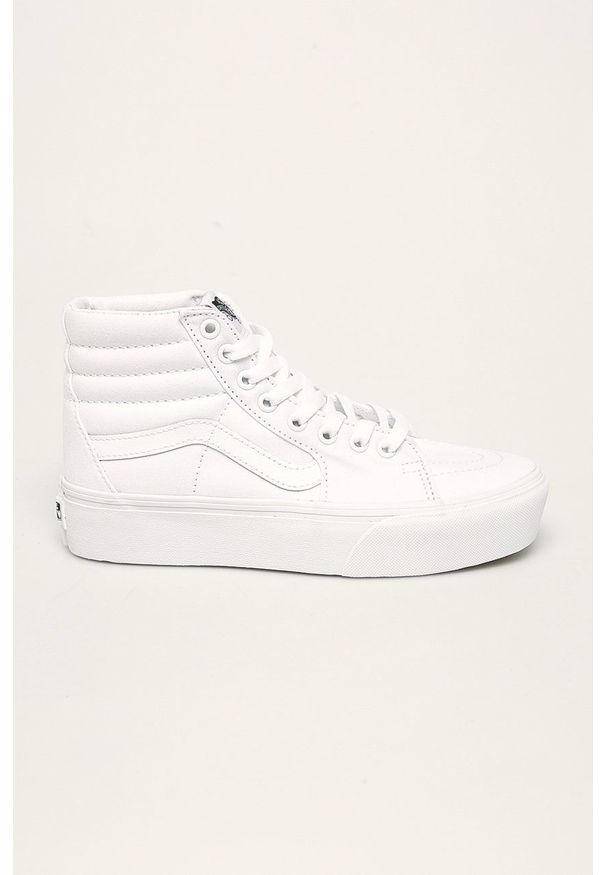 Vans - Trampki. Nosek buta: okrągły. Zapięcie: sznurówki. Kolor: biały. Materiał: guma. Obcas: na platformie