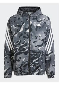 Adidas - adidas Bluza Future Icons Allover Print IJ8843 Szary Regular Fit. Kolor: szary. Materiał: syntetyk. Wzór: nadruk #2