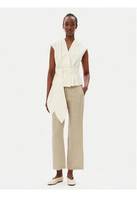 Marella Bluzka Bronzo 2513161072200 Écru Slim Fit. Materiał: bawełna #4