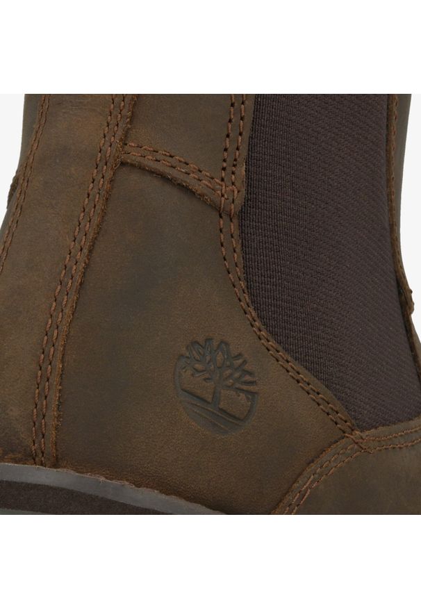 Sztyblety damskie Timberland Courma CHELSEA. Okazja: do pracy, na spacer, na co dzień. Kolor: brązowy. Styl: casual