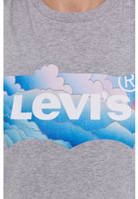 Levi's® - Levi's T-shirt damski kolor szary. Okazja: na co dzień, na spotkanie biznesowe. Kolor: szary. Materiał: dzianina. Wzór: nadruk. Styl: biznesowy, casual