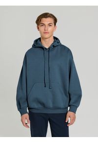 Sinsay - Bluza hoodie comfort fit - niebieski. Kolor: niebieski
