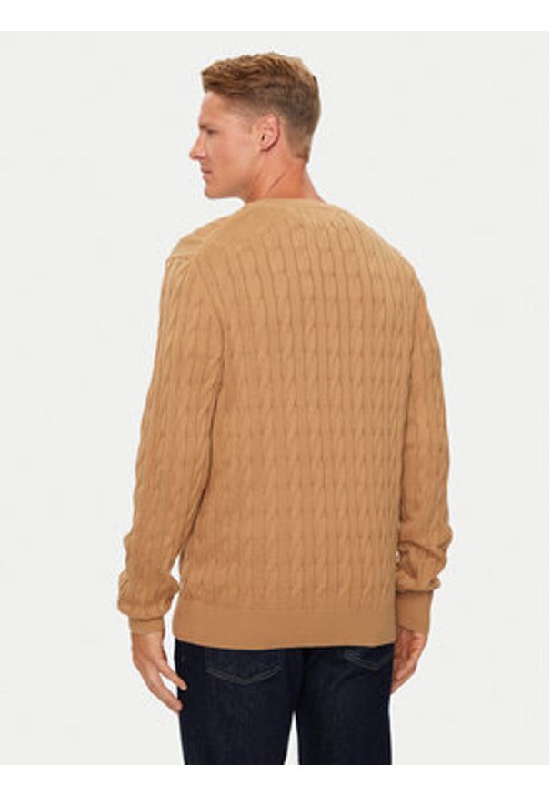 TOMMY HILFIGER - Tommy Hilfiger Sweter MW0MW33132 Beżowy Regular Fit. Kolor: beżowy. Materiał: bawełna