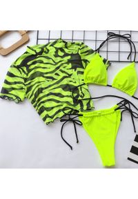 Intica - Strój kąpielowy z crop topem na lato plażowy wzór Senada. Kolor: wielokolorowy. Materiał: materiał