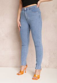 Renee - Niebieskie Jeansy Platinos. Kolekcja: plus size. Kolor: niebieski. Wzór: aplikacja #5