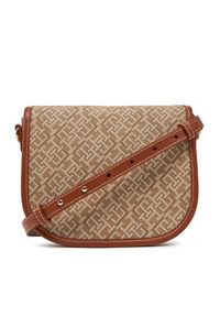 TOMMY HILFIGER - Tommy Hilfiger Torebka Th Monoplay Leather Saddle Bag AW0AW17414 Brązowy. Kolor: brązowy. Materiał: skórzane #5