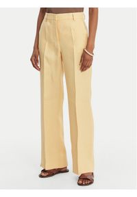 Weekend Max Mara Spodnie materiałowe Malizia 2615131112 Żółty Straight Fit. Kolor: żółty. Materiał: len #1