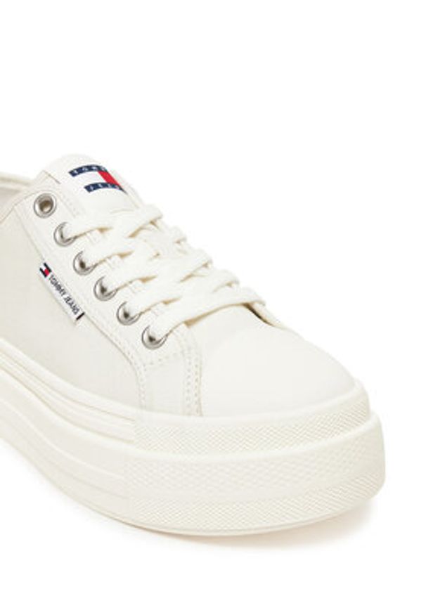 Tommy Jeans Sneakersy Tjw Foxing Flatform Lc EN0EN02736 Biały. Kolor: biały. Materiał: materiał