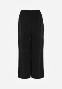 Renee - Czarne Spodnie High Waist ze Sznurkiem w Talii i Prostą Nogawką Raveann. Okazja: na spacer, na co dzień. Stan: podwyższony. Kolor: czarny. Wzór: aplikacja. Styl: casual #8