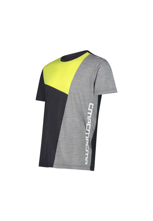 Koszulka CMP. Kolor: szary, wielokolorowy, żółty. Materiał: tkanina. Sport: turystyka piesza