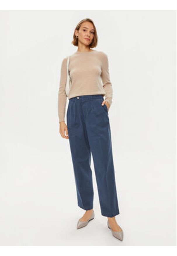 TOMMY HILFIGER - Tommy Hilfiger Spodnie materiałowe WW0WW42233 Niebieski Relaxed Fit. Kolor: niebieski. Materiał: bawełna