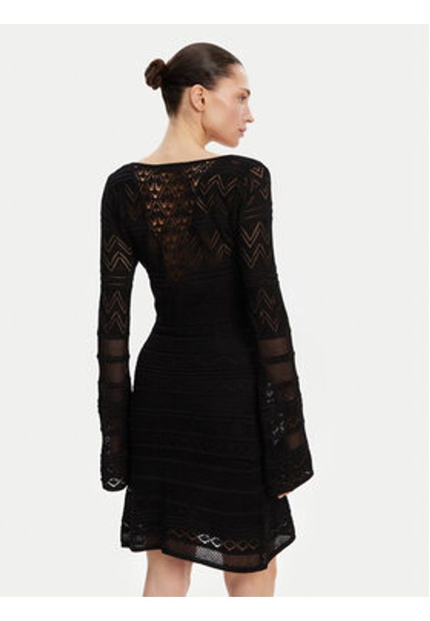 Guess Sukienka dzianinowa W5GK48 Z3E22 Czarny Slim Fit. Kolor: czarny. Materiał: wiskoza