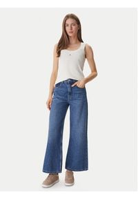 Calvin Klein Jeans Top LV047F355G Beżowy Slim Fit. Kolor: beżowy. Materiał: bawełna #5