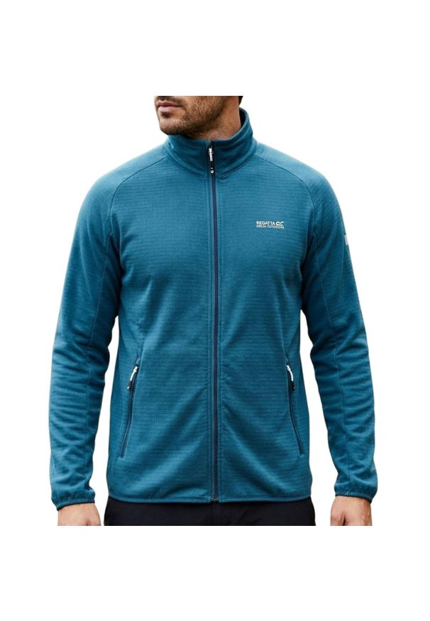 Bluza turystyczna polarowa męska Regatta Highton II Lite. Kolor: niebieski. Materiał: softshell, polar. Sport: turystyka piesza