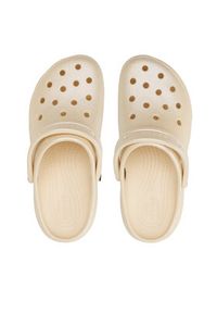 Crocs Klapki Crocs Classic Platform Shimmer Clog 208590 Beżowy. Kolor: beżowy. Obcas: na platformie #4