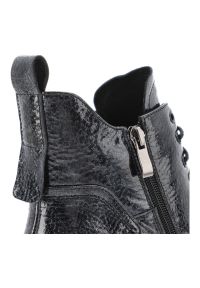 Niebieskie Botki S.Barski Ocieplane Buty Damskie. Okazja: na co dzień. Zapięcie: sznurówki. Kolor: niebieski. Obcas: na obcasie. Styl: casual, klasyczny. Wysokość obcasa: średni #8