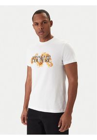Versace Jeans Couture T-Shirt 80GAHE02 CJ00E Biały Regular Fit. Kolor: biały. Materiał: bawełna #1