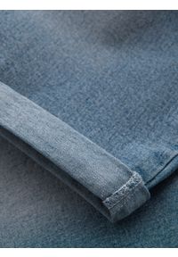 Ombre Clothing - Szorty jeansowe męskie z podwiniętą nogawką - jasnoniebieskie V1. Kolor: niebieski. Materiał: jeans. Wzór: aplikacja. Sezon: lato. Styl: klasyczny #6