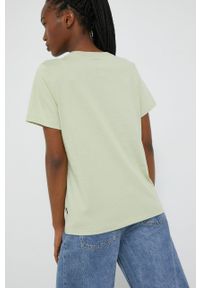 Converse t-shirt bawełniany kolor zielony. Kolor: zielony. Materiał: bawełna. Długość rękawa: krótki rękaw. Długość: krótkie. Wzór: nadruk