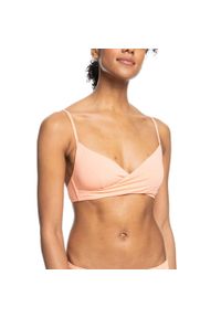 Góra od bikini damska Roxy Wrap Bralette. Kolor: żółty, wielokolorowy, pomarańczowy. Materiał: elastan, poliamid