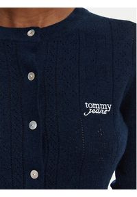 Tommy Jeans Kardigan Pointelle DW0DW22931 Granatowy Regular Fit. Kolor: niebieski. Materiał: wiskoza #2