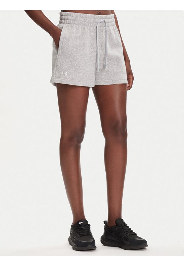 Under Armour Szorty sportowe Rival Fleece Short 1382723-011 Szary Loose Fit. Kolor: szary. Materiał: bawełna