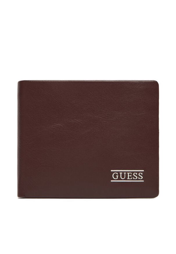 Guess Portfel męski SMNEBR LEA20 Brązowy. Kolor: brązowy. Materiał: skóra