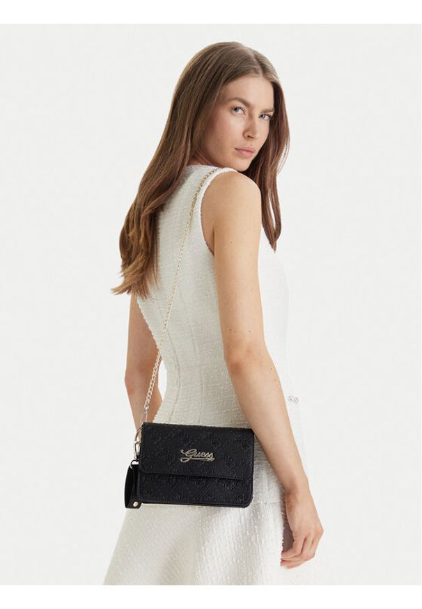 Guess Torebka J6RZ15 WGT10 Czarny. Kolor: czarny. Materiał: skórzane