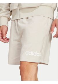 Adidas - adidas Szorty sportowe Essentials Linear JC9346 Beżowy Regular Fit. Kolor: beżowy. Materiał: bawełna. Styl: sportowy #3