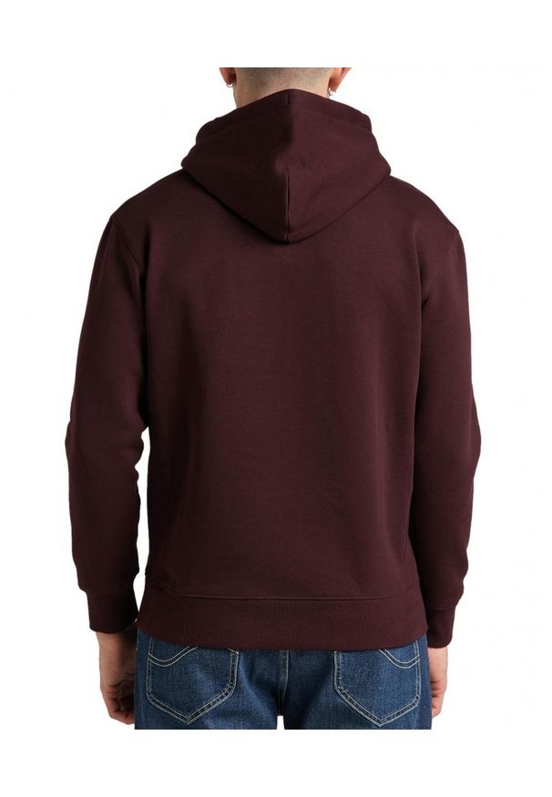 Lee - LEE PLAIN HOODIE MĘSKA BLUZA Z KAPTUREM LOGO VELVET BEET L80YRY74 112321575. Typ kołnierza: kaptur