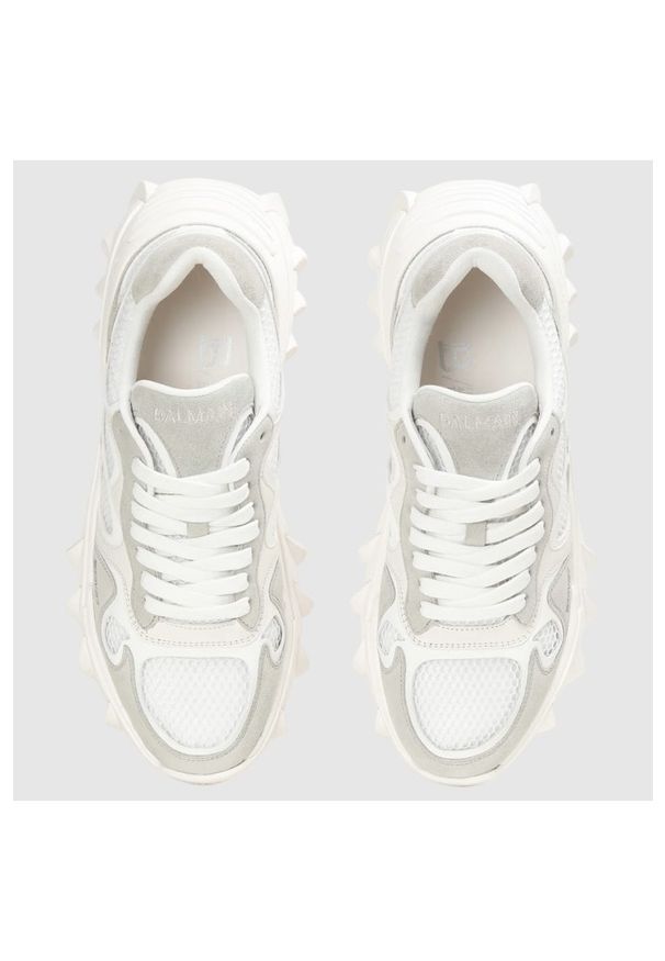 Balmain - BALMAIN Sneakersy skórzane damskie białe B-East, Rozmiar 39. Kolor: biały. Materiał: skóra