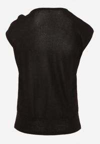 Renee - Czarna Wiskozowa Bluzka Bez Rękawów z Dzianiny Zdobiona Metaliczną Aplikacją Alutina. Okazja: na co dzień. Kolor: czarny. Materiał: dzianina, wiskoza. Długość rękawa: bez rękawów. Wzór: aplikacja. Styl: glamour, casual, street, elegancki #4