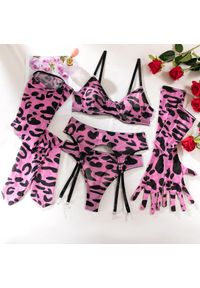 Intica - Komplet bielizny z pończochami na specjalne okazje Veronie. Kolor: wielokolorowy. Materiał: materiał, skóra #1