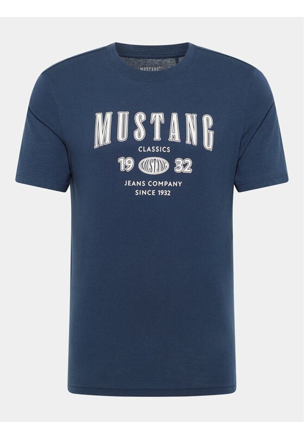 Mustang T-Shirt Austin 1014938 Granatowy Regular Fit. Kolor: niebieski. Materiał: bawełna