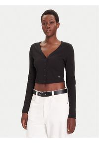 Calvin Klein Jeans Kardigan LV047C204G Czarny Regular Fit. Kolor: czarny. Materiał: bawełna