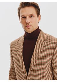 Pako Lorente - PAKO LORENTE - Beżowa marynarka w pepitkę. Okazja: na co dzień. Kolor: beżowy. Materiał: poliester, wiskoza, elastan. Sezon: jesień. Styl: casual #10