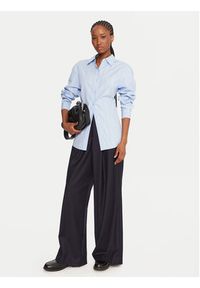 Weekend Max Mara Spodnie materiałowe Globale 2525136162 Granatowy Wide Leg. Kolor: niebieski. Materiał: wełna #5