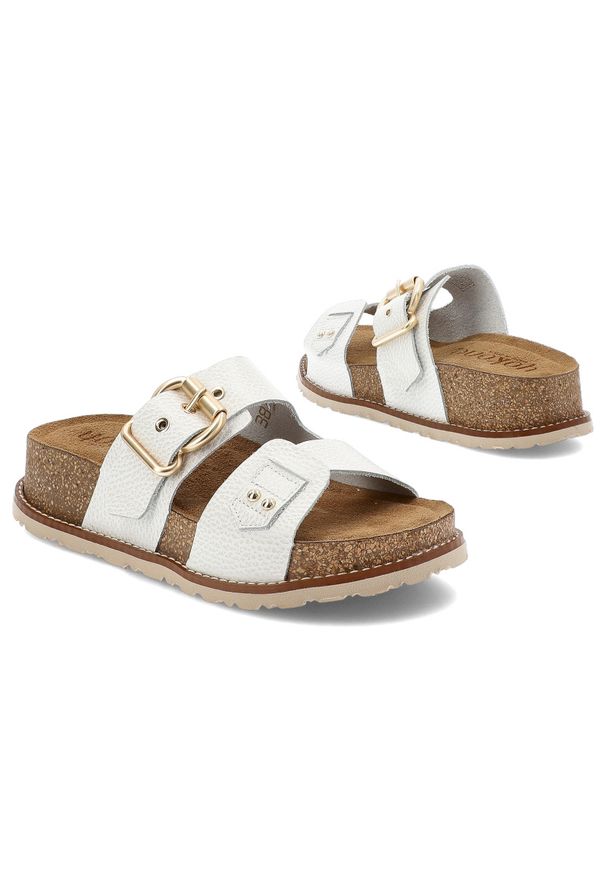 Białe Klapki Yokono Wygodne Obuwie Damskie. Okazja: na co dzień. Kolor: biały. Materiał: skóra, materiał. Sezon: lato. Styl: klasyczny, casual, elegancki