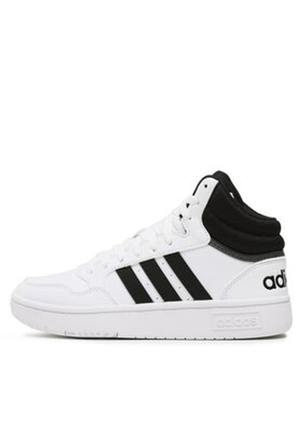 Adidas - adidas Sneakersy Hoops 3.0 Mid Classic Vintage Shoes GW3019 Biały. Kolor: biały. Materiał: skóra