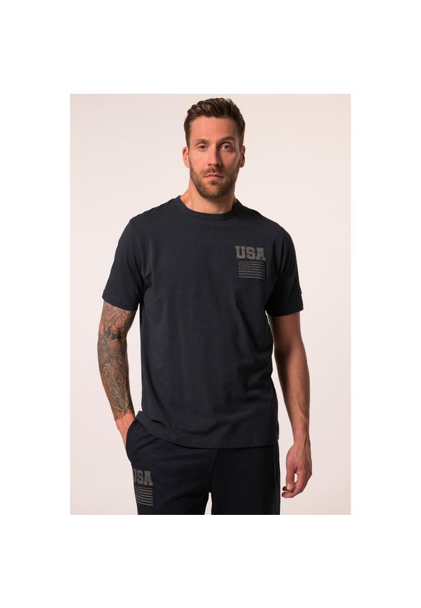 JAY-PI - Męski T-shirt Iron Anvil FLEXNAMIC® fitness do rozm. 7 XL. Kolekcja: plus size. Kolor: niebieski. Materiał: bawełna, elastan, materiał. Sport: fitness