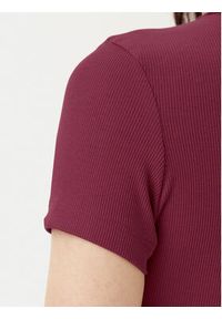Tommy Jeans T-Shirt Badge DW0DW17881 Bordowy Slim Fit. Kolor: czerwony. Materiał: bawełna #4
