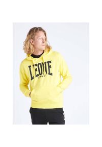 LEONE 1947 APPAREL - Męska bluza z kapturem Leone 1947 Apparel. Typ kołnierza: kaptur. Kolor: żółty. Materiał: tkanina. Sport: fitness