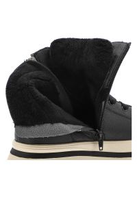 Czarne Sneakersy Rieker Wygodne Obuwie Damskie Na Platformie. Zapięcie: sznurówki. Kolor: czarny. Materiał: skóra. Obcas: na platformie. Sport: turystyka piesza #4