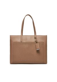 Calvin Klein Torebka Ck Must Medium Shopper_Mono K60K612774 Beżowy. Kolor: beżowy. Materiał: skórzane