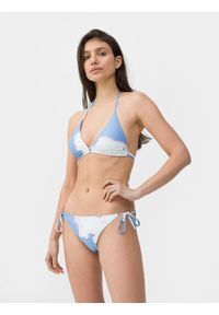 4f - 4F Góra od bikini z materiałów z recyklingu damska S. Kolor: niebieski. Materiał: materiał