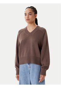 TOMMY HILFIGER - Tommy Hilfiger Sweter WW0WW45700 Brązowy Regular Fit. Kolor: brązowy. Materiał: bawełna #1