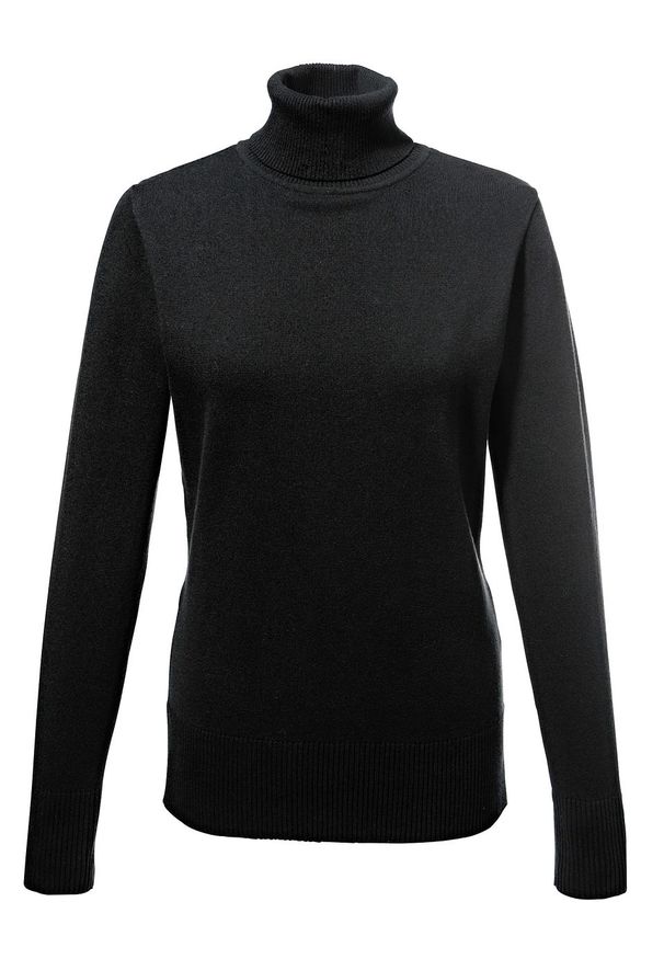 Sweter basic z golfem bonprix czarny. Typ kołnierza: golf. Kolor: czarny