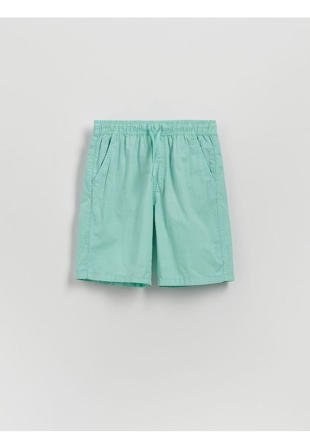Reserved - Bawełniane szorty - miętowy. Kolor: miętowy. Materiał: bawełna